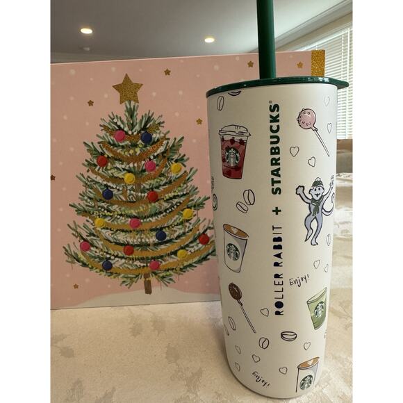Starbucks X Roller Rabbit Stainless Steel Tumbler Cup Holiday Christmas 2025 - Picture 4 of 10